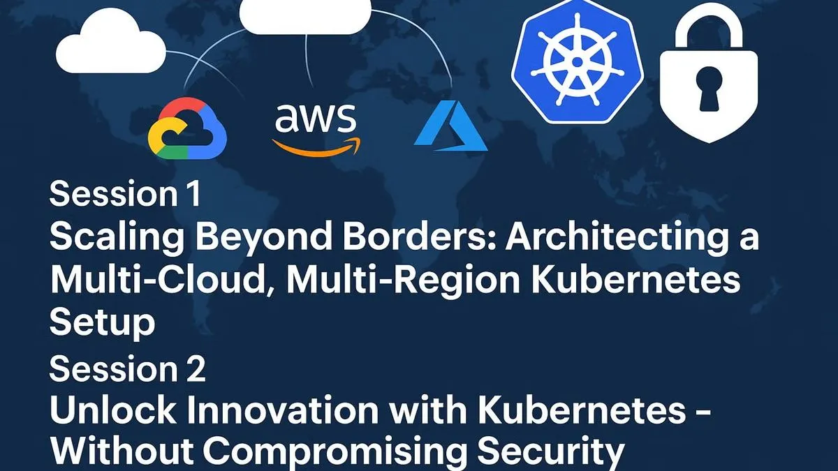 Session titles from the Cloud Club DK meetup: Scaling Beyond Borders, and Unlock Innovation with Kubernetes without Compromising Security